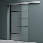Mai & mai porte coulissante en verre esg de 8mm 775x205cm poigne ronde ama ts11 - 775 distance au mur ...