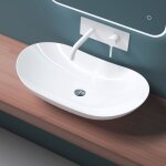 Mai & mai� vasque � poser blanc lavabo en c�ramique lave mains salle de bain sans trop - plein br858