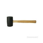Maillet - non spcifi - noir - tte en caoutchouc - manche en bois dur - solide