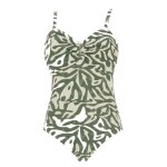 Maillot de bain 1 pièce camille gold st trop kaki - lagon bleu Maillot de bain 1 pièce camille gold st trop kaki - lagon bleu