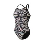 Maillot de bain 1 pi�ce femme arena butterflies - light black / black multi - noir - adulte - femme