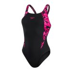 Maillot de bain 1 pice femme speedo eco + h - boom splice muscleb - noir / rose - taille 40
