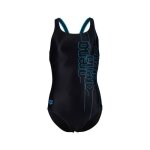 Maillot de bain 1 pi�ce fille arena pro back graphic l - noir - 12 / 13 ans