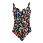 Maillot de bain 1 pièce nathalie imp goa noir 1p - lagon bleu Maillot de bain 1 pièce nathalie imp goa noir 1p - lagon bleu
