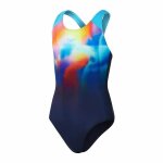 Maillot de bain 1 pice - speedo - eco + dig placem splashb - 100% polyester - dos en x - femme