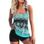 Tankini femme amande - maillot de bain 2 pièces taille haute push up bikini set grande taille Tankini femme amande - maillot de bain 2 pièces taille haute push up bikini set grande taille