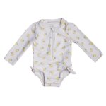 Maillot de bain bb - imprim citron - manches longues - protection uv upf 50 + - confort et scurit ...