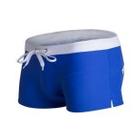 Maillot de bain boxer homme shorts de sport pour plage et piscine elastique avec poche - bleu