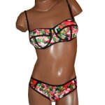 Maillot de bain femme 2 pi�ces bikini bandeau armature - dessin couture - noir - adulte - femme