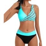 Maillot de bain femme - bikini 2 pièces imprimé push up - vert clair Maillot de bain femme - bikini 2 pièces imprimé push up - vert clair