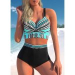Maillots de bain femme boho - gris - ensemble imprimé floral taille haute triangle Maillots de bain femme boho - gris - ensemble imprimé floral taille haute triangle