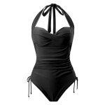 Maillot de bain femme stretch  bretelle sans manche plage - marque - modle - noir - adulte - femme