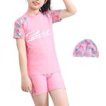 Maillot de bain fille - ensemble 3 pices - rose - natation - enfant