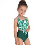 Maillot de bain fille - stretch tankini bikinis fille - pour piscine plage natation t vacances - vert ...