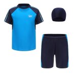 Maillot de bain garçon 3 pièces imprime set de natation séchage rapide pour 4 à 14 ans - bleu - bleu Maillot de bain garçon 3 pièces imprime set de natation séchage rapide pour 4 à 14 ans - bleu - bleu