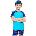 Maillot de bain garçon - - ensemble 3 pièces à imprimé dinosaure - bleu Maillot de bain garçon - - ensemble 3 pièces à imprimé dinosaure - bleu