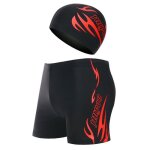 Maillot de bain homme - rouge - ensemble short de bain et bonnet de bain - cordon de serrage rglable ...