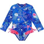 Maillot de bain - amoune - une pi�ce � manches longues - anti - uv - fille - 0 � 6 mois - bleu