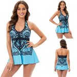 Maillot de bain robe amincissant cache ventre push up bikini  jupette elgante taille haute beachwear ...