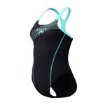 Maillot de bain - speedo - eco medley logo medalist - noir - bleu clair - femme