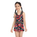 Maillot de bain tankini bikinis fille sans manche doux stretch pour piscine plage natation �t� - rouge ...