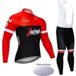 Maillot de cyclisme hiver thermique fleece manches longues homme + pantalons � bretelle v�lo gel ensemble ...