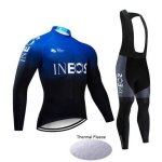 Maillot de cyclisme hiver thermique fleece manches longues homme + pantalons � bretelle v�lo gel ensemble ...