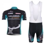 Maillot de cyclisme homme manches courtes + cuissard � bretelle v�lo vtt gel - noir - tenue de cycliste ...