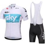 Maillot de cyclisme homme manches courtes + cuissard court - blanc - gel 3d rembourr