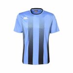 Maillot de football pour enfant kappa bugo - coupe slim - manches courtes - bleu clair et noir