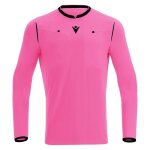 Maillot manches longues arbitre macron eklind - rose fluo / noir