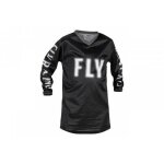 Maillot moto cross enfant fly racing f - 16 - noir / blanc - 6 / 8 ans