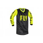 Maillot moto cross enfant fly racing f - 16 - noir / jaune fluo - 10 / 12 ans