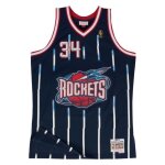 Maillot nba hakeem olajuwon houston 1996 - 97 rockets mitchell amp ness hardwood classic swingman bleu ...