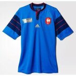 Maillot officiel - adidas - france - coupe du monde rugby 2015 - manches courtes - 100% polyester