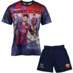 Maillot + short enfant - fc barcelone - neymar junior - 100% polyester - manches courtes - bleu