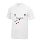 Maillot - npz - tee shirt france blanc - taille xs � 5xl - manches courtes - respirant