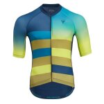 Maillot de v�lo - silvini mazzano - bleu navy / lime - slim fit - 3 poches - respirant