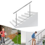 Main courante en acier inoxydable pour escalier - lzq - 80cm - intrieur & extrieur