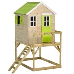 Kangui - maison de jardin enfant ext�rieur - cabane en bois avec plateforme - toit �tanche - vert et ...