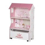 Maison de poup�e 2 en 1 - roba - rose / blanc - tiroir de rangement - hauteur 102 cm
