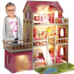 Maison de poupée - kinderplay - grande maison en bois - 90 cm - 9 pièces - lumière intégrée Maison de poupée - kinderplay - grande maison en bois - 90 cm - 9 pièces - lumière intégrée