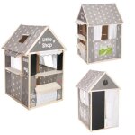 Maisonnette 4 - en - 1 - roba - bois et tissu - 4 faces : th��tre �picerie guichet poste banque kiosque ...