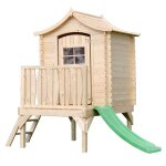 Maisonnette en bois avec toboggan - timbela m550a - 175x146xh212cm / 1. 1m2 Maisonnette en bois avec toboggan - timbela m550a - 175x146xh212cm / 1. 1m2