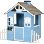 Outsunny - cabane de jeu pour enfant - bois de sapin - 151x112. 5x142cm - bleu Outsunny - cabane de jeu pour enfant - bois de sapin - 151x112. 5x142cm - bleu