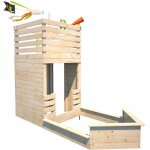 Cabane bateau en bois ext�rieur avec bac � sable pirate