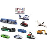 Coffret d�couverte majorette b200 - 10 v�hicules en m�tal � roues libres et panneaux de signalisation ...