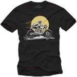 Makaya tshirt avec motif moto - vintage cafe racer - tee shirt motard homme enfield noir l