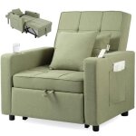 Makika fauteuil convertible lit tommy pliable avec porte - boisson en vert