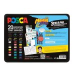 Malette métal 20 marqueurs posca manga hero assortis Malette métal 20 marqueurs posca manga hero assortis